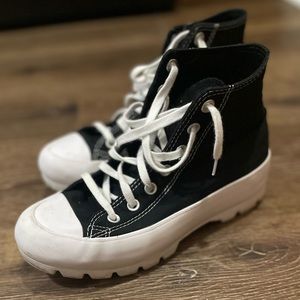 Black platform converse size 7